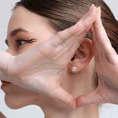 Classic Pearl Stud Earrings with S925 Silver Posts