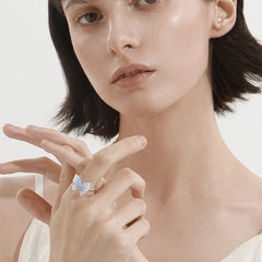 Glacier Butterfly Adjustable Ring