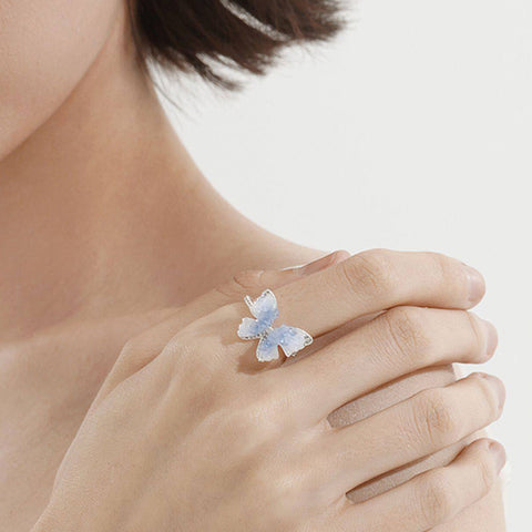 Glacier Butterfly Adjustable Ring