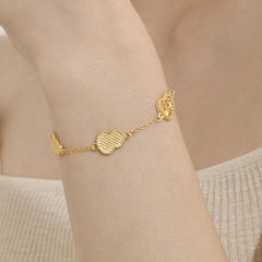 Textured Gold-Tone Gourd Charm Bracelet