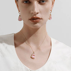 Blush Pink Gourd Pendant Necklace