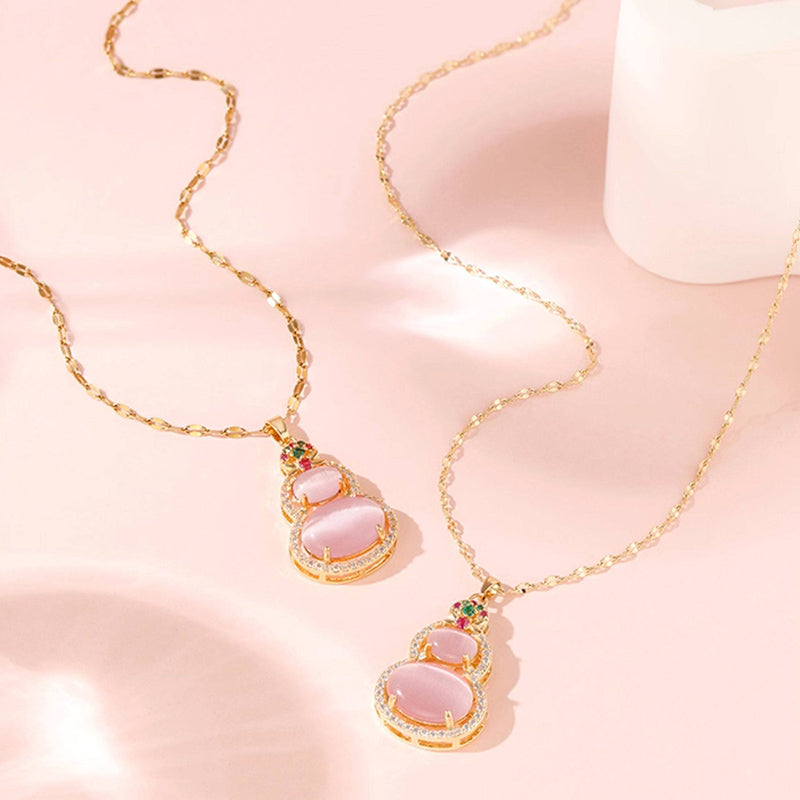 Blush Pink Gourd Pendant Necklace