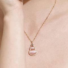 Blush Pink Gourd Pendant Necklace