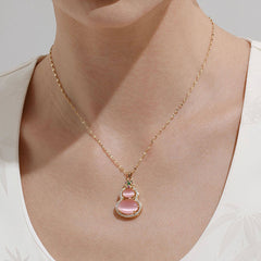 Blush Pink Gourd Pendant Necklace